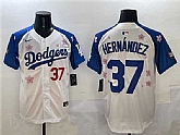 Men's Los Angeles Dodgers #37 Teoscar Hernandez White Royal 2025 Tokyo Series Limited Stitched Baseball Jersey,baseball caps,new era cap wholesale,wholesale hats